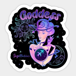 Zodiac Sagittarius Goddess Queen Horoscope Sticker